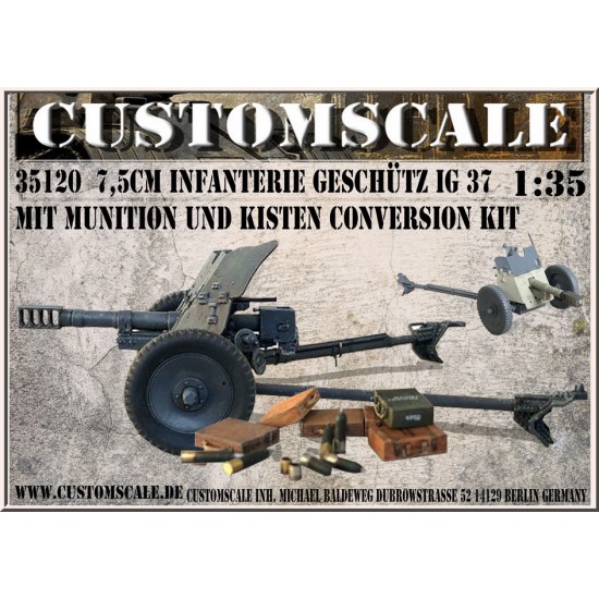 1/35 7.5 cm Infantry Gun IG37 with Ammo and Boxes Conversion Kit 1/35 7.5 cm Infantry Gun IG37 with Ammo and Boxes Conversion Kit