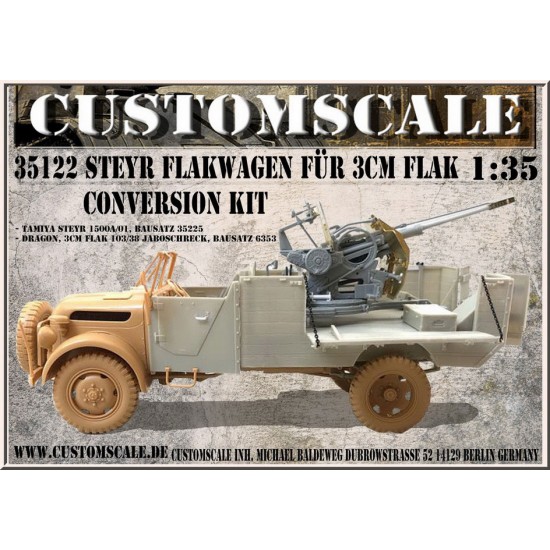 1/35 Steyer Flakwagen 3cm Flak Conversion set for Tamiya #35225/Dragon #6353 1/35 Steyer Flakwagen 3cm Flak Conversion set for Tamiya #35225/Dragon #6353