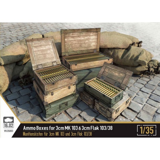1/35 Ammoo Boxes for 3cm MK 103 & 3cm Flak 103/38 1/35 Ammoo Boxes for 3cm MK 103 & 3cm Flak 103/38