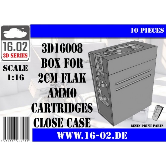 1/16 2cm Flak Ammo Cartridges Close Case Box 1/16 2cm Flak Ammo Cartridges Close Case Box