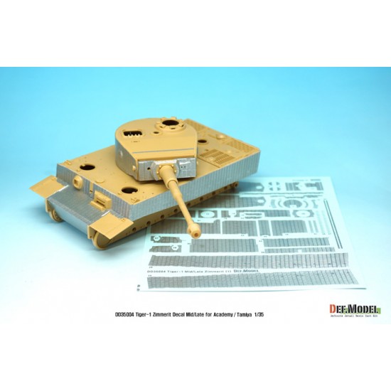 1/35 Tiger I Mid/Late Zimmerit Coating Decals Set #1 for Academy/AFV Club/Dragon/Tamiya 1/35 Tiger I Mid/Late Zimmerit Coating Decals Set #1 for Academy/AFV Club/Dragon/Tamiya