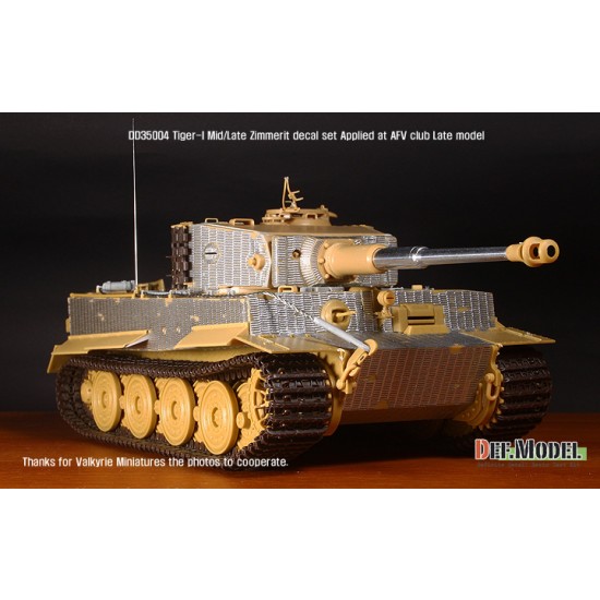 1/35 Tiger I Mid/Late Zimmerit Coating Decals Set #1 for Academy/AFV Club/Dragon/Tamiya 1/35 Tiger I Mid/Late Zimmerit Coating Decals Set #1 for Academy/AFV Club/Dragon/Tamiya