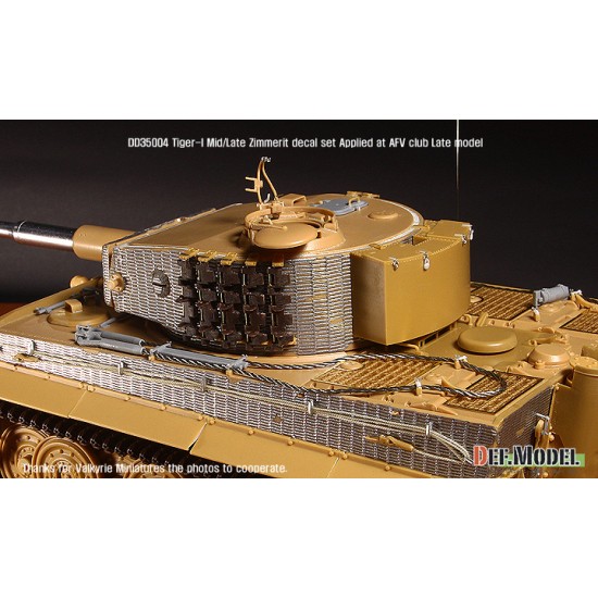 1/35 Tiger I Mid/Late Zimmerit Coating Decals Set #1 for Academy/AFV Club/Dragon/Tamiya 1/35 Tiger I Mid/Late Zimmerit Coating Decals Set #1 for Academy/AFV Club/Dragon/Tamiya