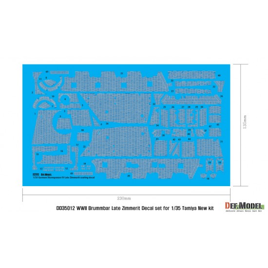 1/35 German Sturmpanzer.IV Brummbar (late) Zimmerit Decal set for Tamiya kit #35353 1/35 German Sturmpanzer.IV Brummbar (late) Zimmerit Decal set for Tamiya kit #35353