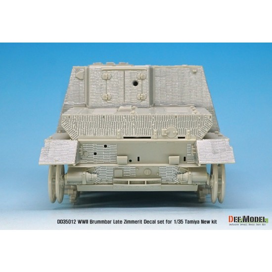 1/35 German Sturmpanzer.IV Brummbar (late) Zimmerit Decal set for Tamiya kit #35353 1/35 German Sturmpanzer.IV Brummbar (late) Zimmerit Decal set for Tamiya kit #35353