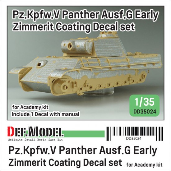 1/35 WWII Panther G Zimmerit Decal set for Academy kit 1/35 WWII Panther G Zimmerit Decal set for Academy kit