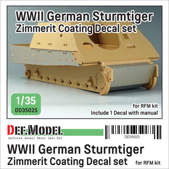 1/35 WWII SturmTiger Zimmerit Decal set for Rye Field Model 1/35 WWII SturmTiger Zimmerit Decal set for Rye Field Model