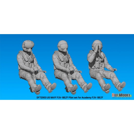 1/72 US Navy F/A-18E/F Pilot set for Academy kit (3 figures) 1/72 US Navy F/A-18E/F Pilot set for Academy kit (3 figures)