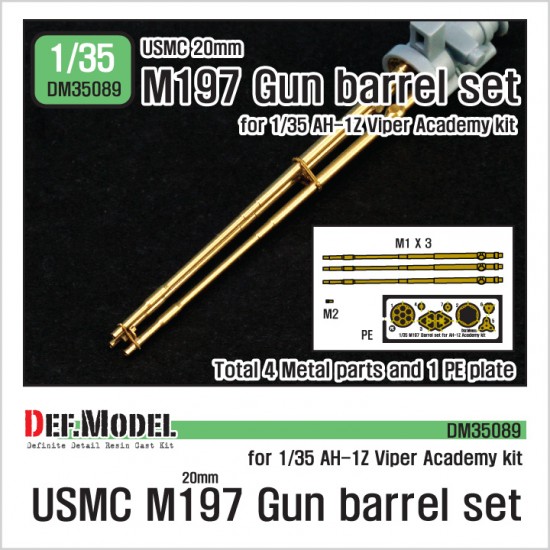 1/35 USMC M197 Metal Gun Barrel set for Academy AH-1Z Viper kit 1/35 USMC M197 Metal Gun Barrel set for Academy AH-1Z Viper kit