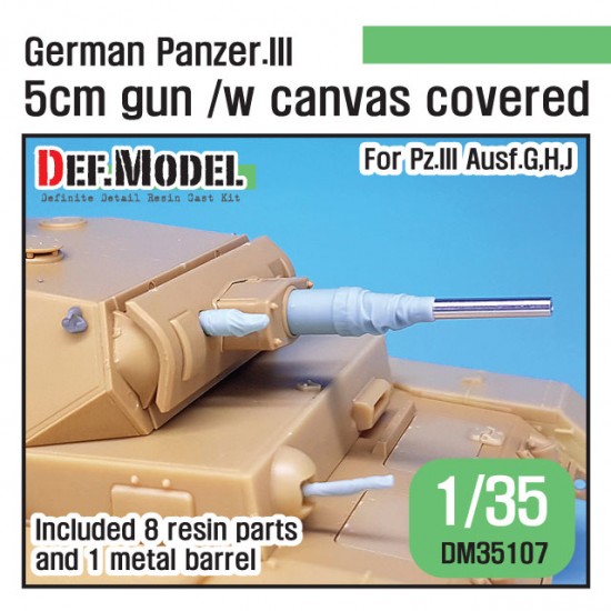 1/35 WWII WWII German Pz.III 5cm Barrel w/Canvas Cover for Ausf.G/H/J 1/35 WWII WWII German Pz.III 5cm Barrel w/Canvas Cover for Ausf.G/H/J