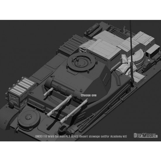1/35 WWII German Pz.II Ausf.F Desert Stowage set for Academy kit 1/35 WWII German Pz.II Ausf.F Desert Stowage set for Academy kit