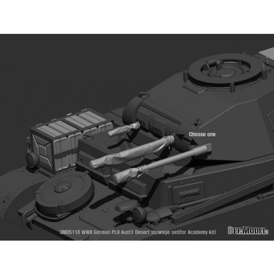1/35 WWII German Pz.II Ausf.F Desert Stowage set for Academy kit 1/35 WWII German Pz.II Ausf.F Desert Stowage set for Academy kit