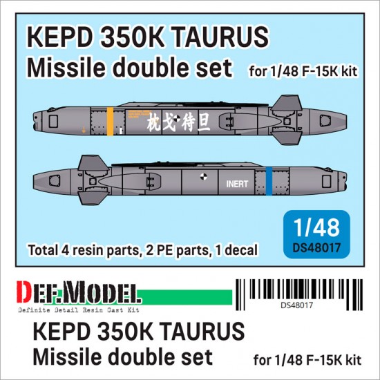 1/48 R.O.K.Air Force F-15K KEPD 350K TAURUS Missile Double set (2pcs) 1/48 R.O.K.Air Force F-15K KEPD 350K TAURUS Missile Double set (2pcs)