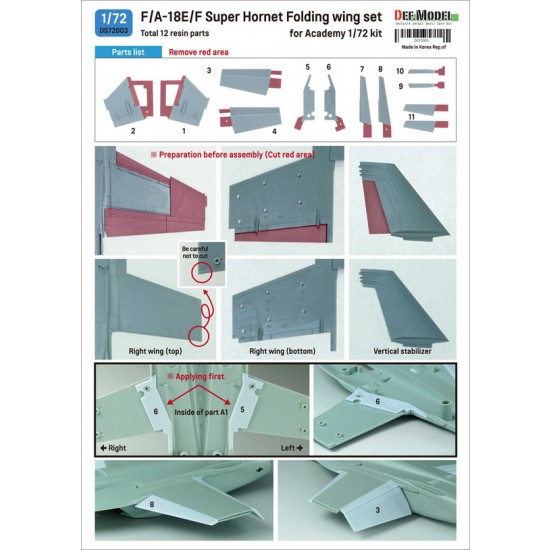 1/72 F/A-18E/F Super Hornet Folding Wing set for Academy kits 1/72 F/A-18E/F Super Hornet Folding Wing set for Academy kits