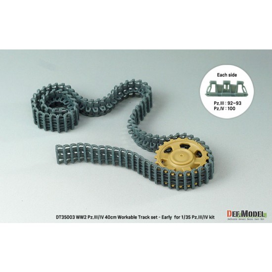 1/35 WWII Pz.III/IV 40cm Workable Track set Early Type for Pz.III/IV kit 1/35 WWII Pz.III/IV 40cm Workable Track set Early Type for Pz.III/IV kit