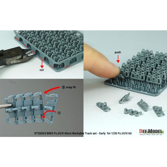 1/35 WWII Pz.III/IV 40cm Workable Track set Early Type for Pz.III/IV kit 1/35 WWII Pz.III/IV 40cm Workable Track set Early Type for Pz.III/IV kit