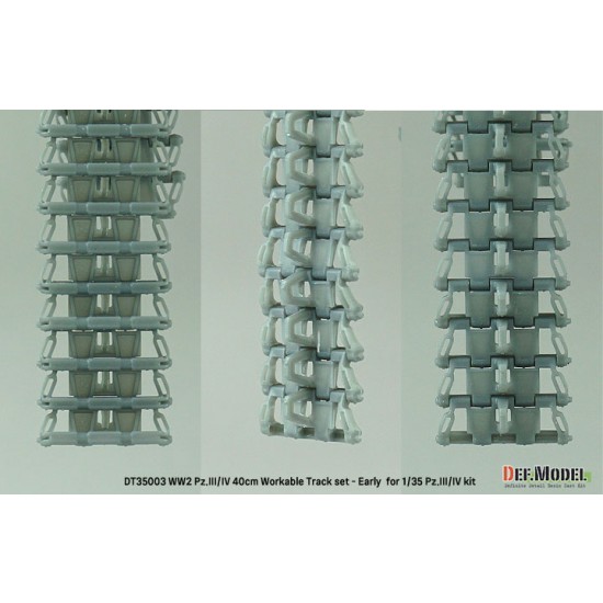 1/35 WWII Pz.III/IV 40cm Workable Track set Early Type for Pz.III/IV kit 1/35 WWII Pz.III/IV 40cm Workable Track set Early Type for Pz.III/IV kit