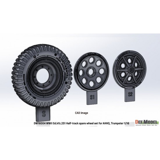 1/16 WWII German Sd.kfz.251 Half-track Spare Wheel set for AHHQ/Trumpeter kit 1/16 WWII German Sd.kfz.251 Half-track Spare Wheel set for AHHQ/Trumpeter kit