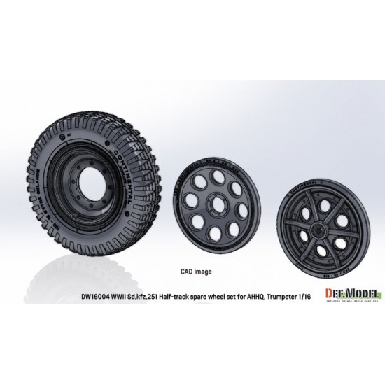 1/16 WWII German Sd.kfz.251 Half-track Spare Wheel set for AHHQ/Trumpeter kit 1/16 WWII German Sd.kfz.251 Half-track Spare Wheel set for AHHQ/Trumpeter kit