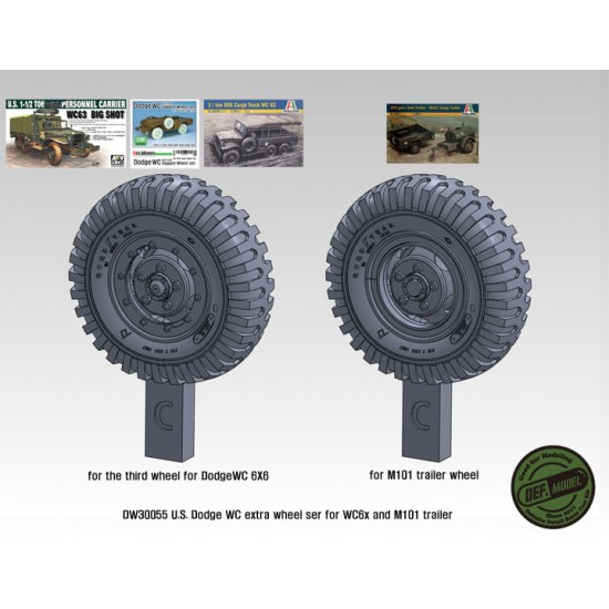 1/35 US Army Trailer & Dodge WC Extra Sagged Wheel set for AFV Club/Italeri kits 1/35 US Army Trailer & Dodge WC Extra Sagged Wheel set for AFV Club/Italeri kits