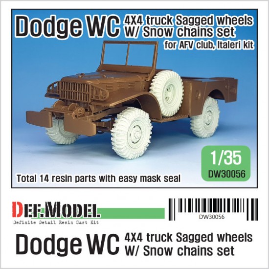 1/35 US Dodge WC 4x4 Truck Sagged Wheel w/Snow Chains set for AFV Club/Italeri kits 1/35 US Dodge WC 4x4 Truck Sagged Wheel w/Snow Chains set for AFV Club/Italeri kits