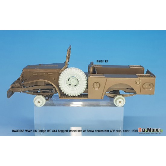 1/35 US Dodge WC 4x4 Truck Sagged Wheel w/Snow Chains set for AFV Club/Italeri kits 1/35 US Dodge WC 4x4 Truck Sagged Wheel w/Snow Chains set for AFV Club/Italeri kits