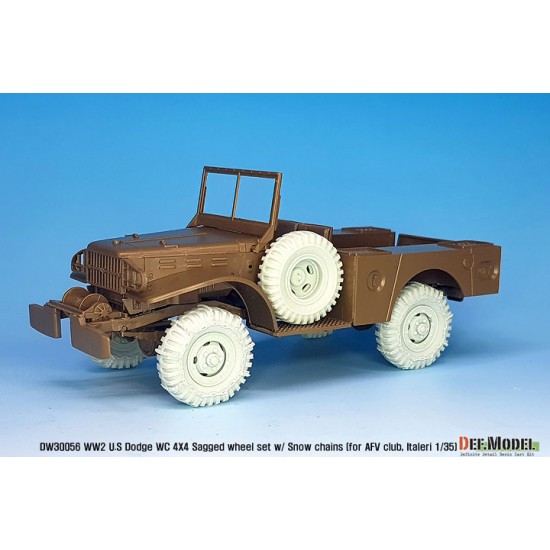 1/35 US Dodge WC 4x4 Truck Sagged Wheel w/Snow Chains set for AFV Club/Italeri kits 1/35 US Dodge WC 4x4 Truck Sagged Wheel w/Snow Chains set for AFV Club/Italeri kits