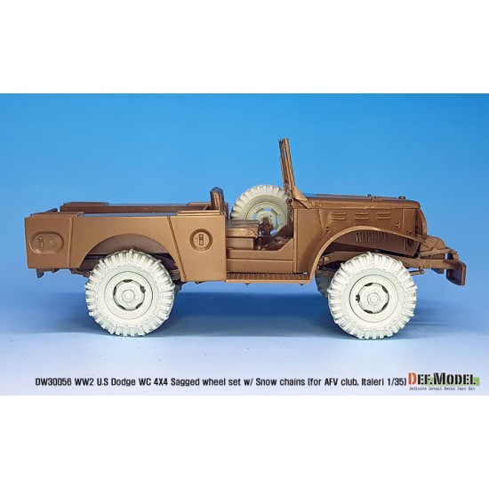 1/35 US Dodge WC 4x4 Truck Sagged Wheel w/Snow Chains set for AFV Club/Italeri kits 1/35 US Dodge WC 4x4 Truck Sagged Wheel w/Snow Chains set for AFV Club/Italeri kits