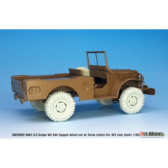 1/35 US Dodge WC 4x4 Truck Sagged Wheel w/Snow Chains set for AFV Club/Italeri kits 1/35 US Dodge WC 4x4 Truck Sagged Wheel w/Snow Chains set for AFV Club/Italeri kits