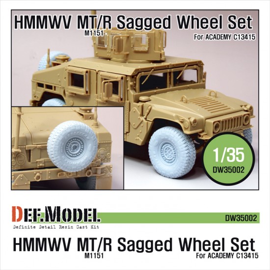 1/35 M1151 HMMWV MT/R Sagged Wheels Set for Academy kit C13415 (5 wheels) 1/35 M1151 HMMWV MT/R Sagged Wheels Set for Academy kit C13415 (5 wheels)