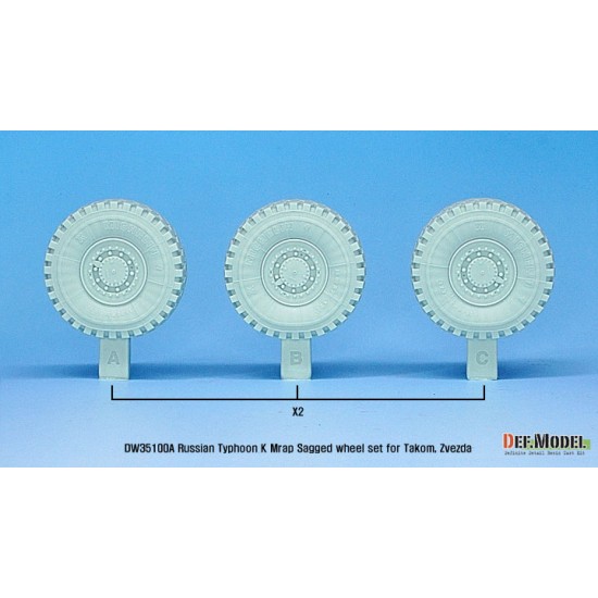 1/35 Russian Typhoon-K Mrap Sagged Wheel set for Takom/Zvezda kit (retooled ver) 1/35 Russian Typhoon-K Mrap Sagged Wheel set for Takom/Zvezda kit (retooled ver)