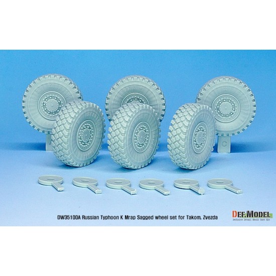 1/35 Russian Typhoon-K Mrap Sagged Wheel set for Takom/Zvezda kit (retooled ver) 1/35 Russian Typhoon-K Mrap Sagged Wheel set for Takom/Zvezda kit (retooled ver)