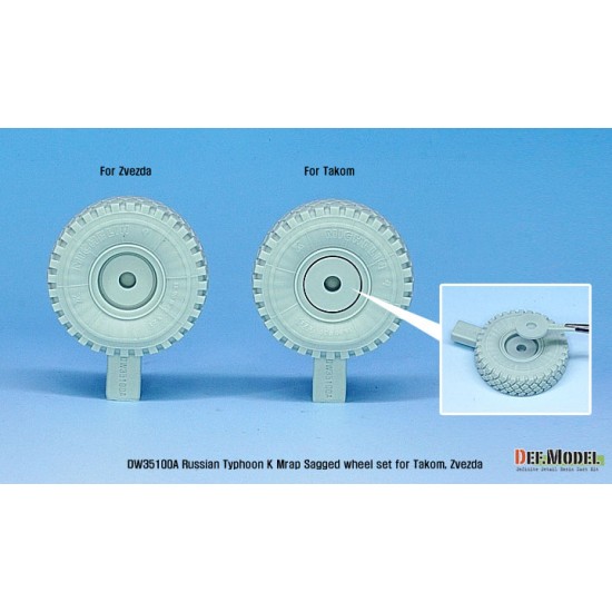 1/35 Russian Typhoon-K Mrap Sagged Wheel set for Takom/Zvezda kit (retooled ver) 1/35 Russian Typhoon-K Mrap Sagged Wheel set for Takom/Zvezda kit (retooled ver)
