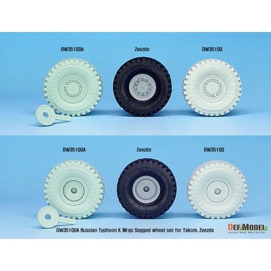 1/35 Russian Typhoon-K Mrap Sagged Wheel set for Takom/Zvezda kit (retooled ver) 1/35 Russian Typhoon-K Mrap Sagged Wheel set for Takom/Zvezda kit (retooled ver)