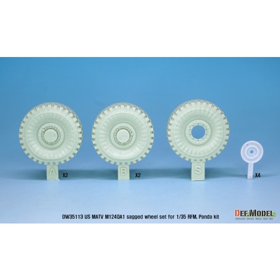 1/35 US M1240A1 M-atv Sagged Wheel set for Rye Field Model 1/35 US M1240A1 M-atv Sagged Wheel set for Rye Field Model
