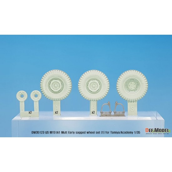 1/35 US M151A1 Early Sagged Wheel set w/Front Suspension for Tamiya/Academy kits 1/35 US M151A1 Early Sagged Wheel set w/Front Suspension for Tamiya/Academy kits