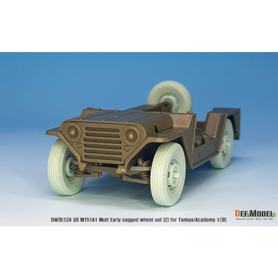 1/35 US M151A1 Early sagged Wheels (civilian tyres) w/Front Suspension for Tamiya/Academy 1/35 US M151A1 Early sagged Wheels (civilian tyres) w/Front Suspension for Tamiya/Academy