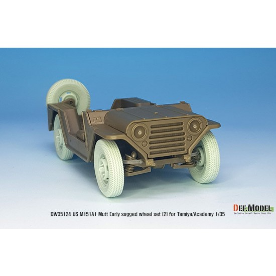 1/35 US M151A1 Early sagged Wheels (civilian tyres) w/Front Suspension for Tamiya/Academy 1/35 US M151A1 Early sagged Wheels (civilian tyres) w/Front Suspension for Tamiya/Academy