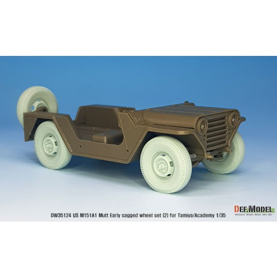 1/35 US M151A1 Early sagged Wheels (civilian tyres) w/Front Suspension for Tamiya/Academy 1/35 US M151A1 Early sagged Wheels (civilian tyres) w/Front Suspension for Tamiya/Academy