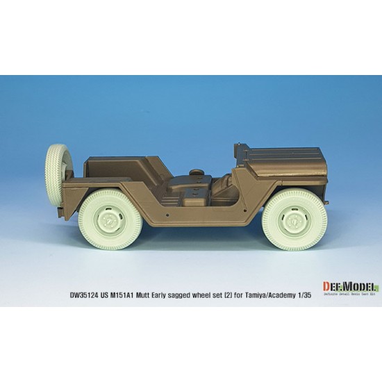 1/35 US M151A1 Early sagged Wheels (civilian tyres) w/Front Suspension for Tamiya/Academy 1/35 US M151A1 Early sagged Wheels (civilian tyres) w/Front Suspension for Tamiya/Academy