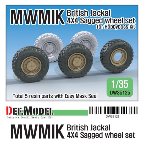 1/35 British Jackal MWMIK 4x4 Sagged Wheel set for HobbyBoss kits 1/35 British Jackal MWMIK 4x4 Sagged Wheel set for HobbyBoss kits