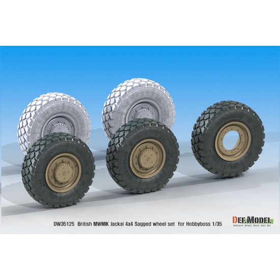 1/35 British Jackal MWMIK 4x4 Sagged Wheel set for HobbyBoss kits 1/35 British Jackal MWMIK 4x4 Sagged Wheel set for HobbyBoss kits