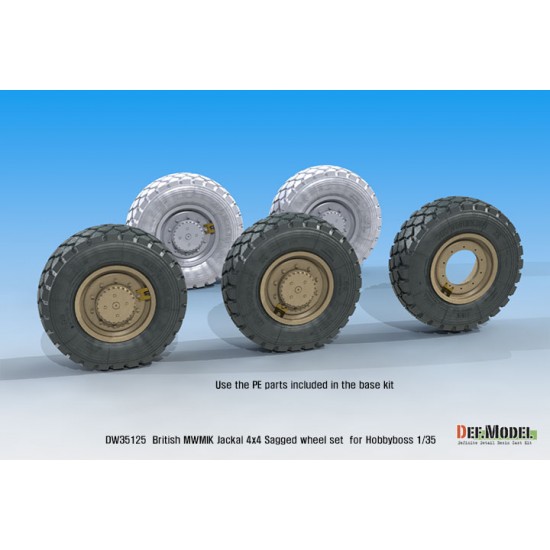 1/35 British Jackal MWMIK 4x4 Sagged Wheel set for HobbyBoss kits 1/35 British Jackal MWMIK 4x4 Sagged Wheel set for HobbyBoss kits