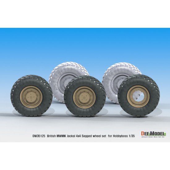 1/35 British Jackal MWMIK 4x4 Sagged Wheel set for HobbyBoss kits 1/35 British Jackal MWMIK 4x4 Sagged Wheel set for HobbyBoss kits