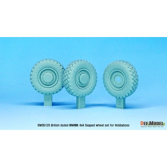 1/35 British Jackal MWMIK 4x4 Sagged Wheel set for HobbyBoss kits 1/35 British Jackal MWMIK 4x4 Sagged Wheel set for HobbyBoss kits
