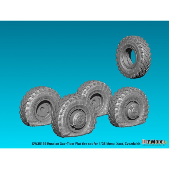 1/35 GAZ-233014 STS Tiger Flat Tyres Wheel set for Meng/Xact/Zvezda kits 1/35 GAZ-233014 STS Tiger Flat Tyres Wheel set for Meng/Xact/Zvezda kits