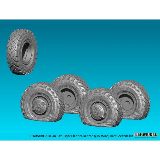 1/35 GAZ-233014 STS Tiger Flat Tyres Wheel set for Meng/Xact/Zvezda kits 1/35 GAZ-233014 STS Tiger Flat Tyres Wheel set for Meng/Xact/Zvezda kits