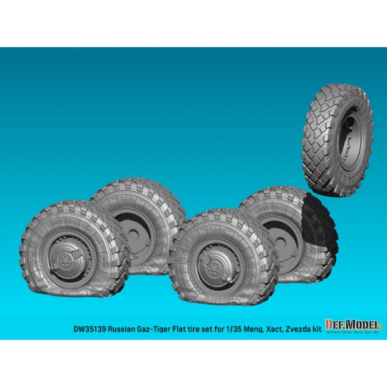1/35 GAZ-233014 STS Tiger Flat Tyres Wheel set for Meng/Xact/Zvezda kits 1/35 GAZ-233014 STS Tiger Flat Tyres Wheel set for Meng/Xact/Zvezda kits