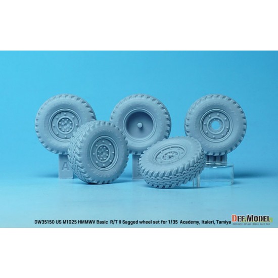 1/35 US M1025 HMMWV Basic R/T II Sagged Wheel set for Academy/Italeri/Tamiya kits 1/35 US M1025 HMMWV Basic R/T II Sagged Wheel set for Academy/Italeri/Tamiya kits