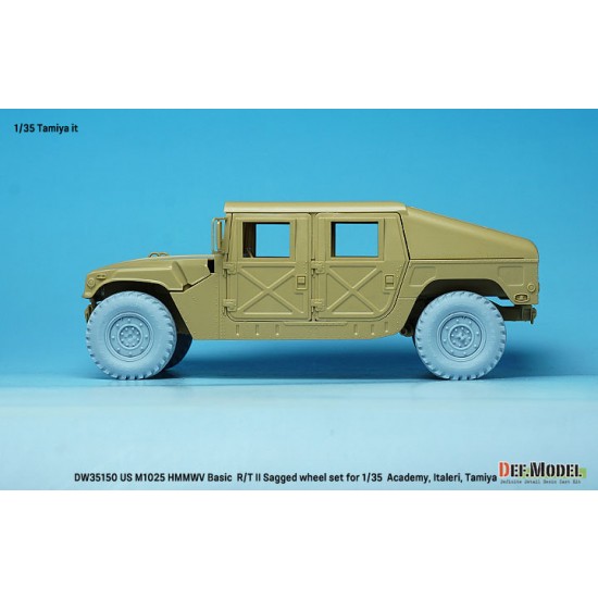 1/35 US M1025 HMMWV Basic R/T II Sagged Wheel set for Academy/Italeri/Tamiya kits 1/35 US M1025 HMMWV Basic R/T II Sagged Wheel set for Academy/Italeri/Tamiya kits